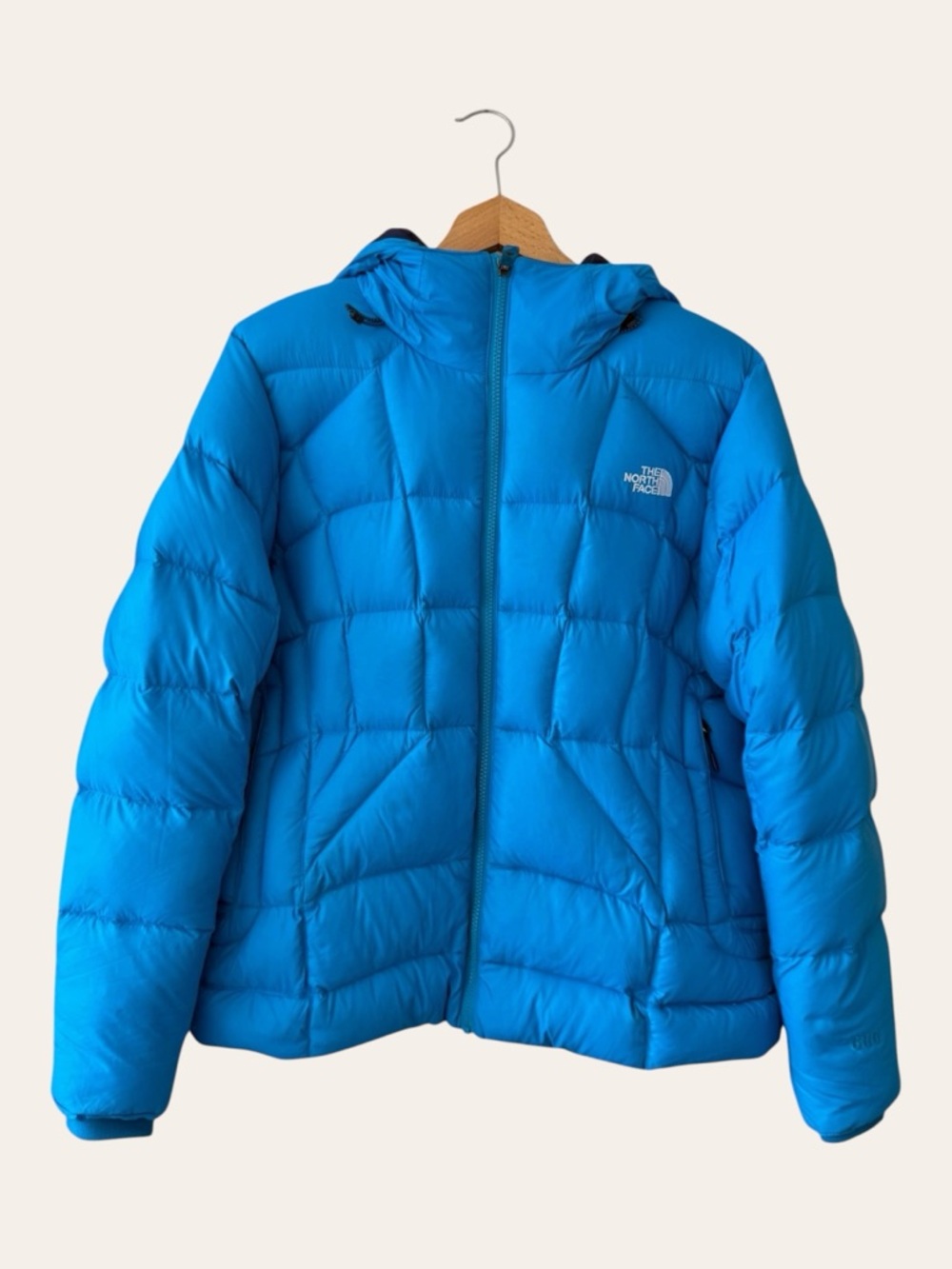 The North Face Destiny Down Hooded Puffer Jacket Acoustic Blue Extra Large Women